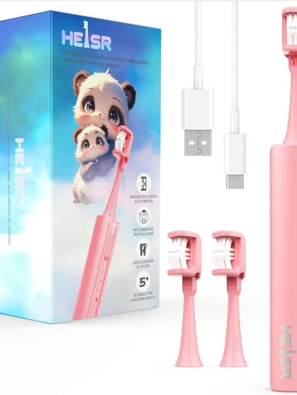 NEW 3-Sided Kids Sonicare Toothbrush, Complete Deep Cleaning in 30 Seconds